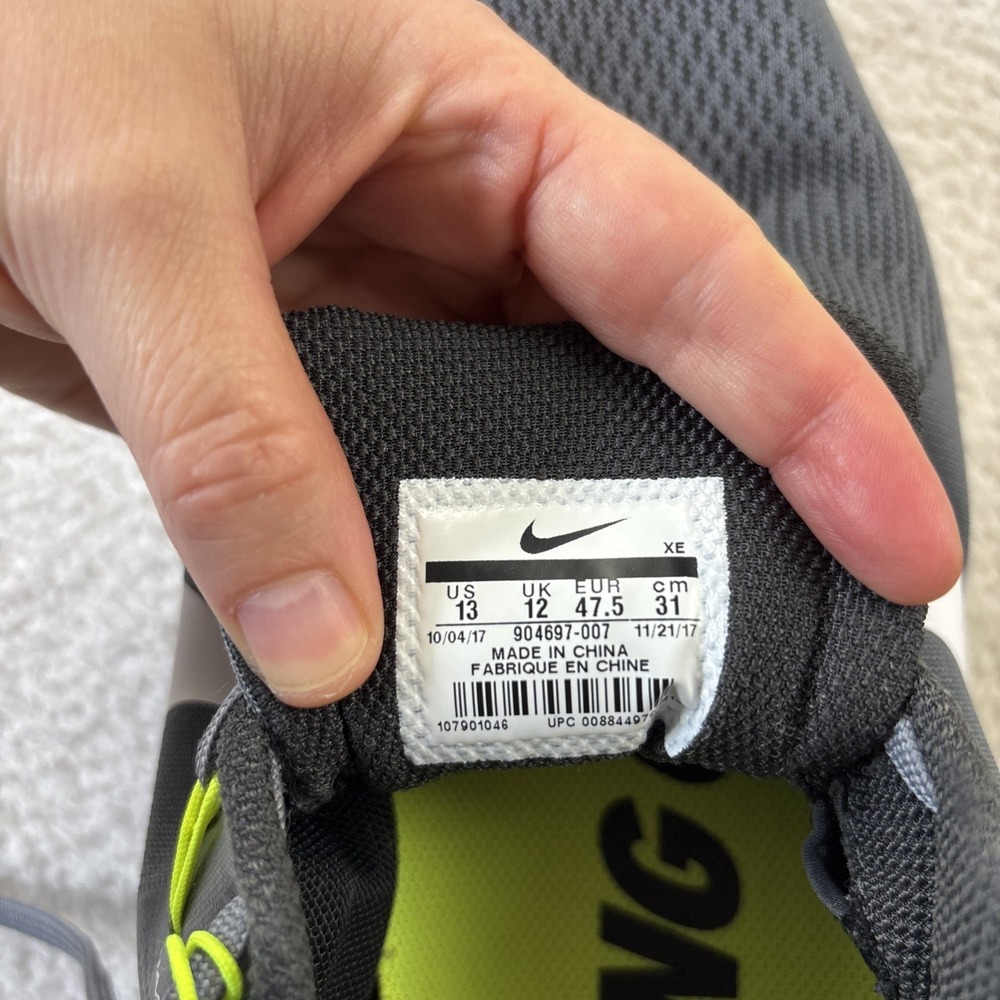 NIKE 'Zoom Structure 21' Mens Running Shoes Size 13 Gray/Volt Athletic Sneakers - Picture 4 of 13